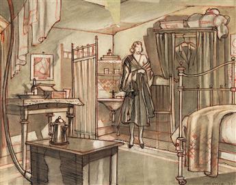 J. HAYSE GOODWIN (DATES UNKNOWN) Concept art and storyboard drawing for Will Rogers movies.